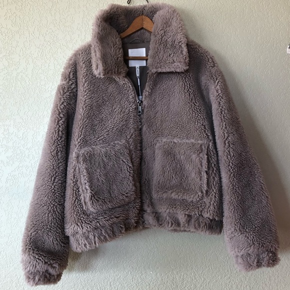 🆕✨ AVEC LES FILLES Teddy Bomber Jacket - Picture 3 of 9